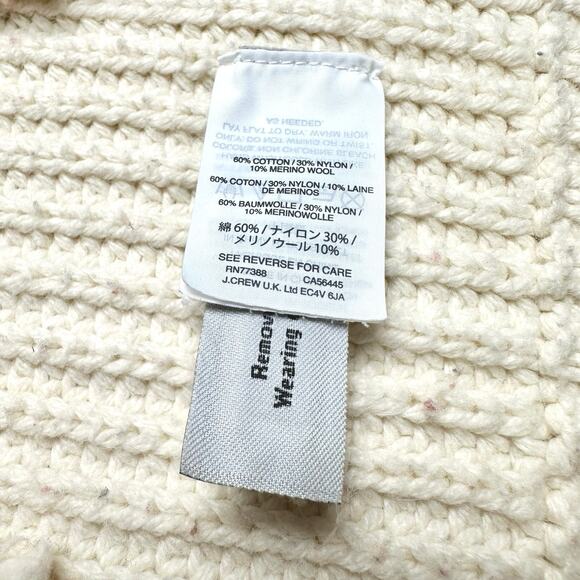 J. Crew | Women | Cream Cable Knit Merino Wool Blend Crew Neck Sweater | Medium - Picture 9 of 12
